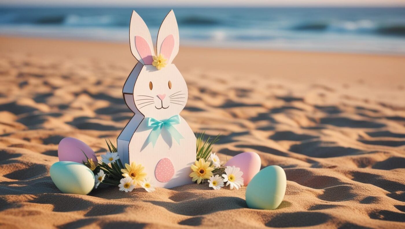 Easter bunny at the beach