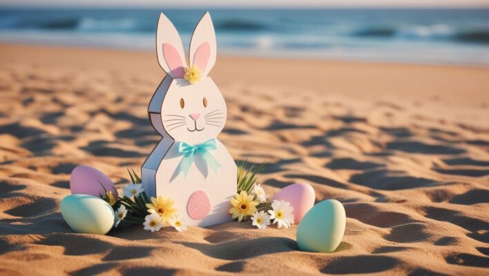 Easter bunny at the beach